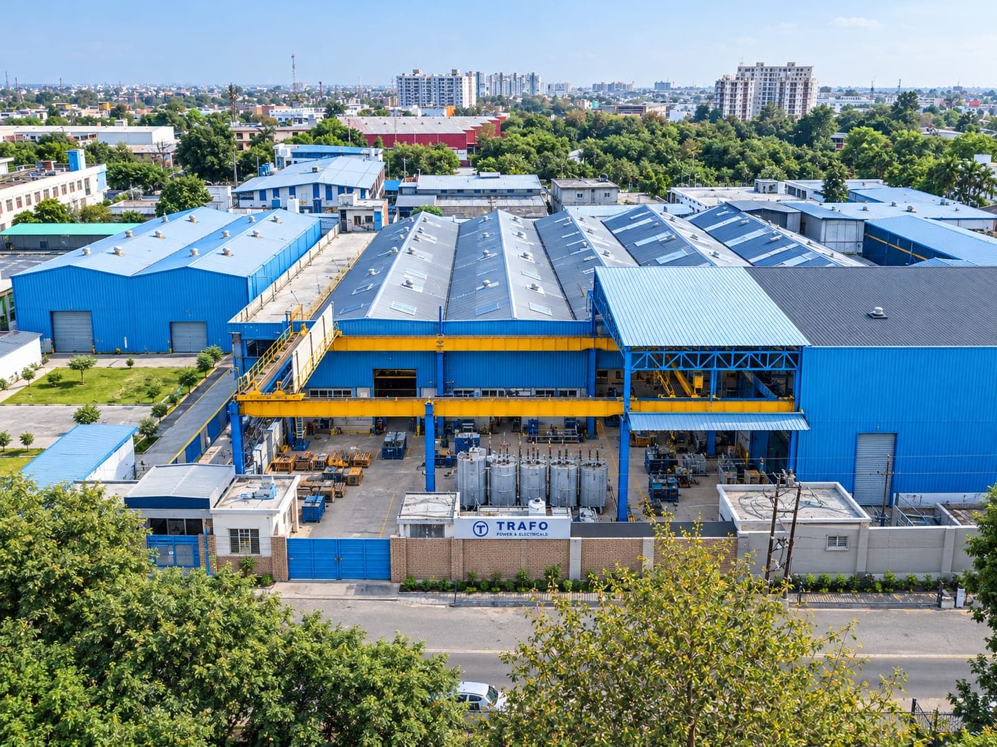 Aerial view of the Trafo Power transformer works