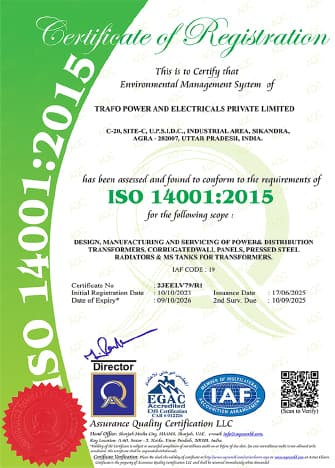 ISO 14001:2015 certificate of registration
